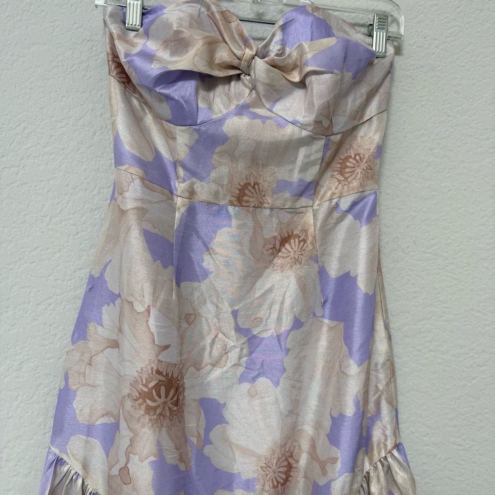 Hutch Rosewood Floral Strapless Gown Lavender Size 00 - Picture 4 of 6